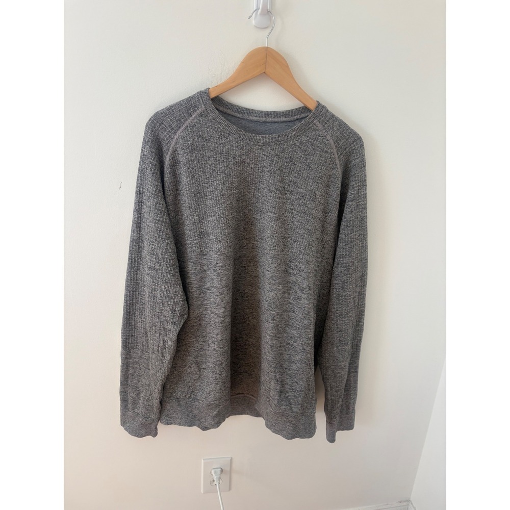 Lululemon Metal Vent Tech Long Sleeve Shirt Mens XL Heathered Grey Waffle Knit